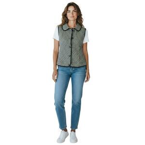 Kiko Comfort Vest Women’s Size Small Green and Black 100% Silk New # 243